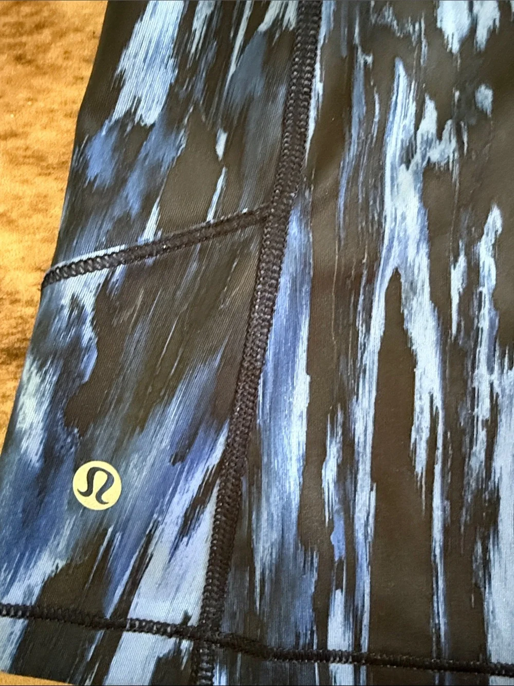 lululemon athletica Blue and Black Patterned Strappy Tank Top